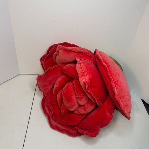 Rose Design Floral Luxe Velvet Large Pillow Decor - Picture 3 of 5